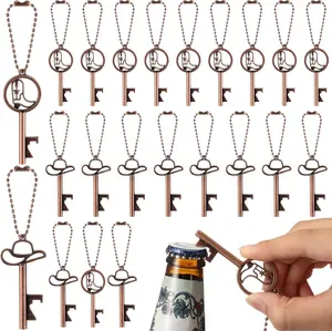 20 count Cowboy Boot Bottle Opener Set,  Rustic Cowboy Hat & Boot  Cowgirl Western Theme  for Derby Wedding Birthday Bridal Shower Anniversary Party Favors for Guest