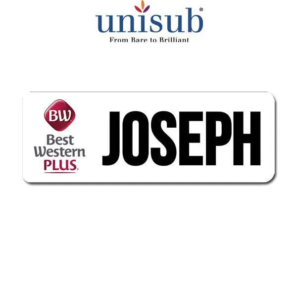 Name Badge - 1.25" x 3" - FRP - White Gloss