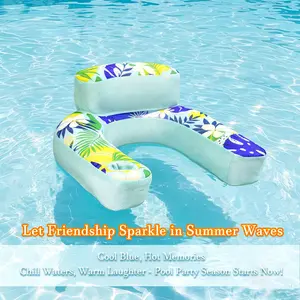 MESH POOL FLOAT CHAIR, INFLATABLE WATER LOUNGER WITH BACKREST FOR SUMMER POOL PARTY