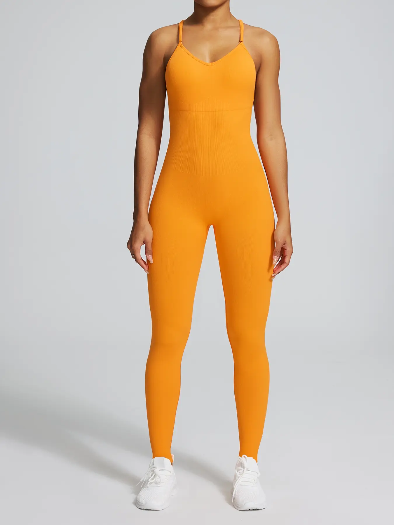 Women's Seamless Backless Yoga Leotard, Tight-Fitting Dance Sport Bodysuit, European & American Style Gym Wear, All-Season Fitness