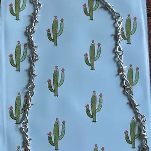 28” barbed wire necklace, western, long necklace