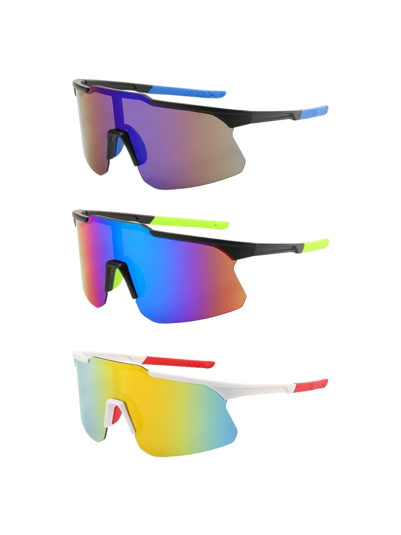 Fashion Half-Framed Wraparound Glasses Set for Men Women, Outdoor Cycling Bike Driving Hiking Sports, Uv400 Protection, All Seasons Use