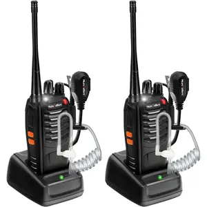 Rechargeable Walkie Talkies Long Range: MT-8S Walkie Talkie with Earpiece, Flashlight, VOX 1500mAh Battery, Walkie Talkies for Adults Business, Hunting Camping Essentials, 2 Pack