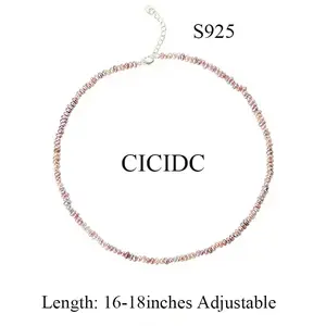 Natural Freshwater Pearl Necklace Elegant New Design Purple White for Daily