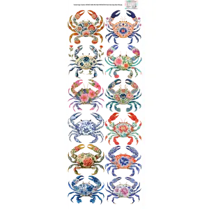 Floral Crabs 60x22" DTF Ready to Ship Gang Sheet