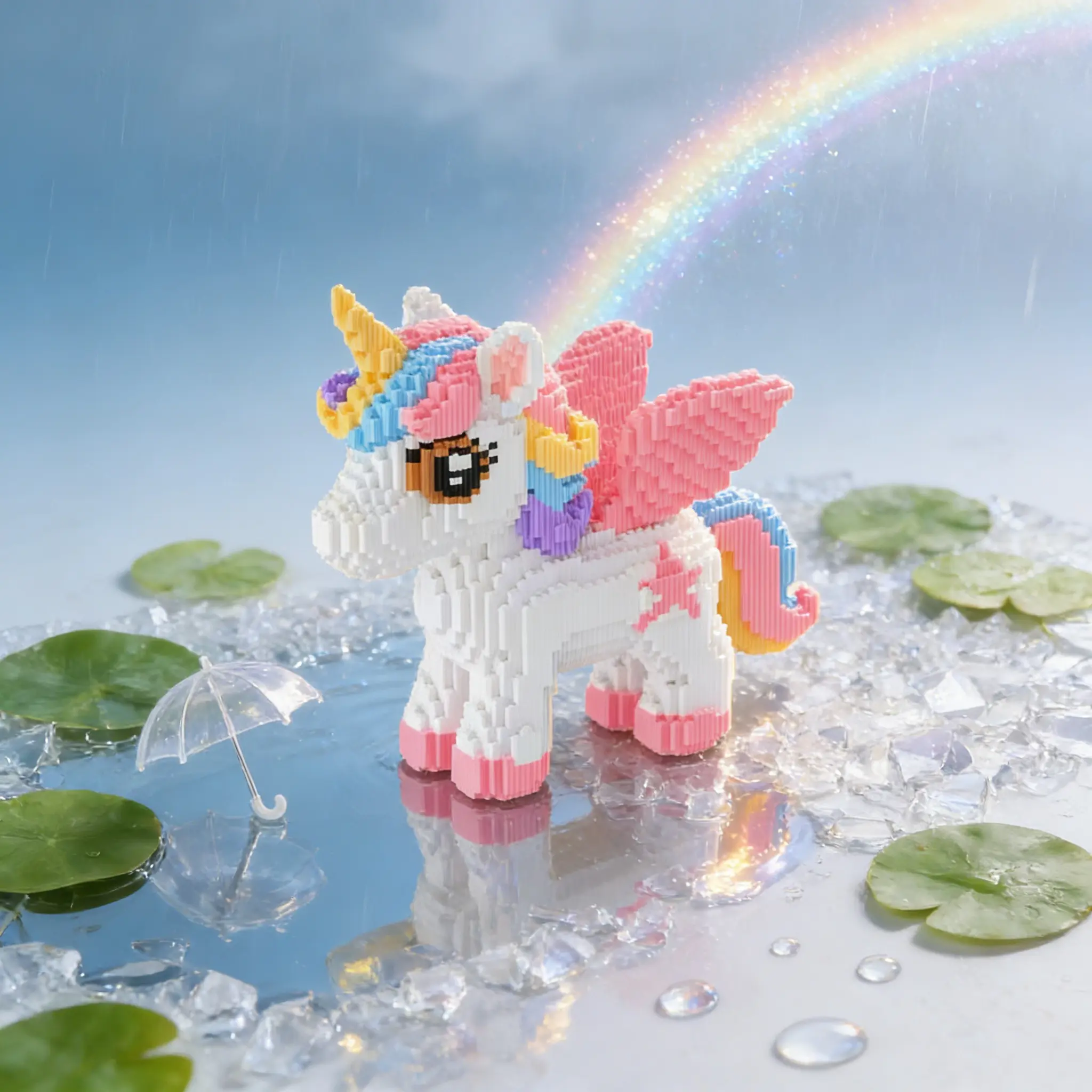 Unicorn Horse 3D Puzzle Building Blocks Decoration, Bookshelf Home Office Cabinet Decor, Party Living Room TV Stand Display Gift