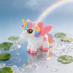 Unicorn Horse 3D Puzzle Building Blocks Decoration, Bookshelf Home Office Cabinet Decor, Party Living Room TV Stand Display Gift