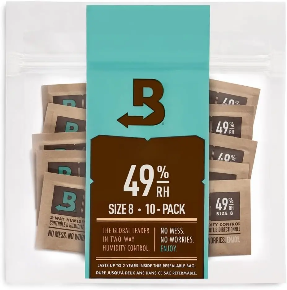 49% Two-Way Humidity Control Packs for Music Bows & Small Woodwinds  Size 8  10 Pack   Absorbers for Small Instrument Cases  Humidifier Packs  Hydration Packets in Resealable Bag