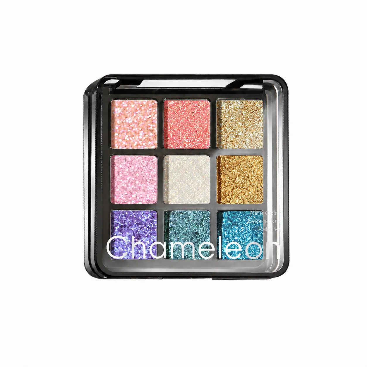 Multichrome Glitter Blue Eyeshadow Palette - Single Item 9-Shade Mica-Based Powder, Highly Pigmented Pearl Finish, Lightweight Fluffy Texture, Hypoallergenic, Alcohol-Free, Long-Lasting, 6.3G, 24Mo Baddie Makeup for Adults (Blue & Yellow Gold Looks)