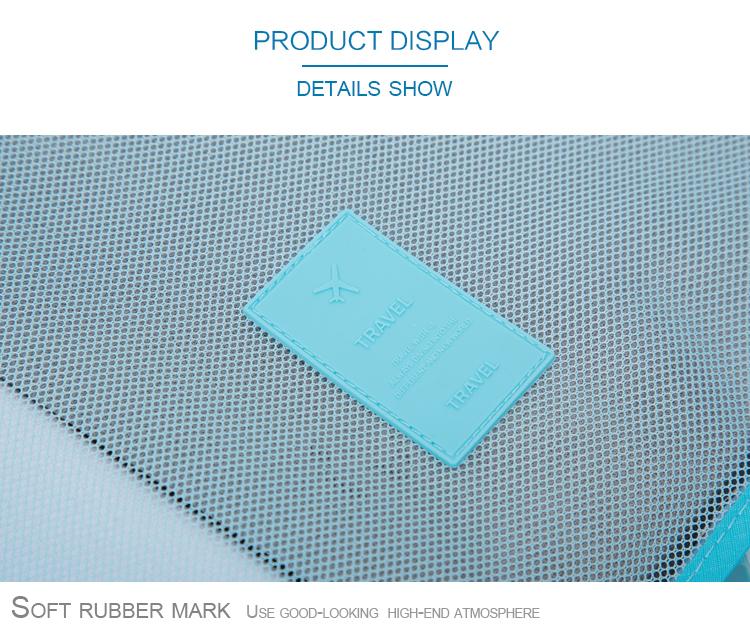 6pcs/set Men and Women Luggage Travel Bags Packing Cubes Organizer Fashion Double Zipper Waterproof Polyester Bag