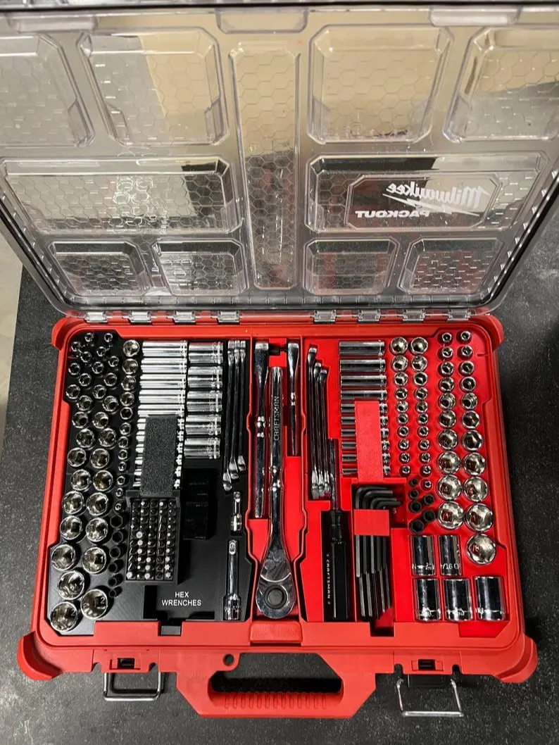 Socket Organizer for Milwaukee Packout fits Craftsman 230 Mechanics Set Tool Storage