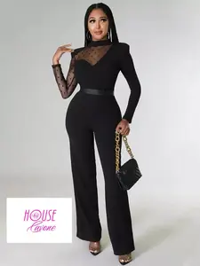 Polka Dot Mesh Jumpsuit