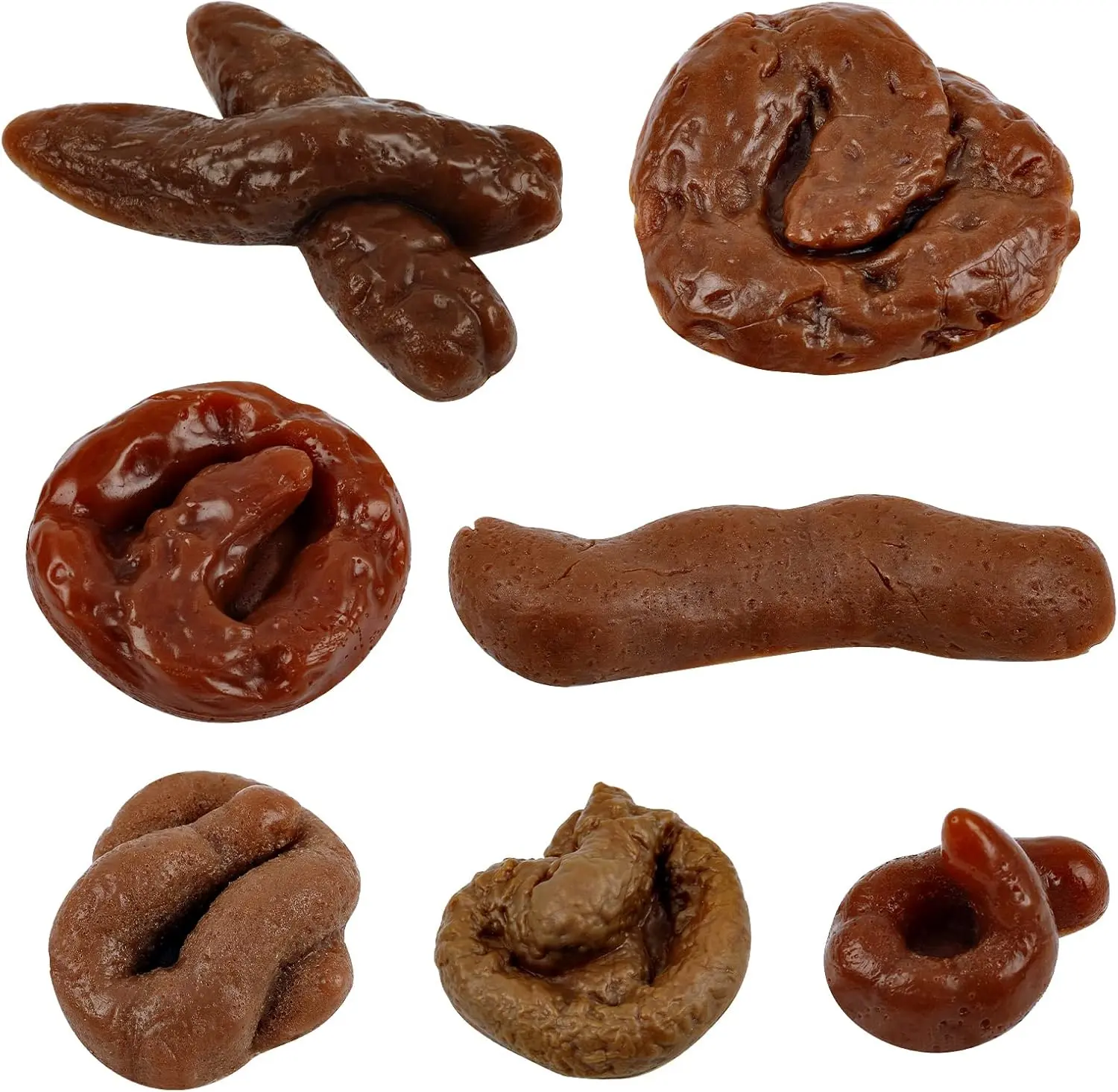 Fake Poop 7/8 Pcs Realistic Prank Poop Props Brown Soft Poop Fun Party Supplies Prank Games with Friends Family Classmates Fake Turd Gifts Perfect for Office Pranks, Pet Pranks Birthday Back to school Funny Gift for Father's Day