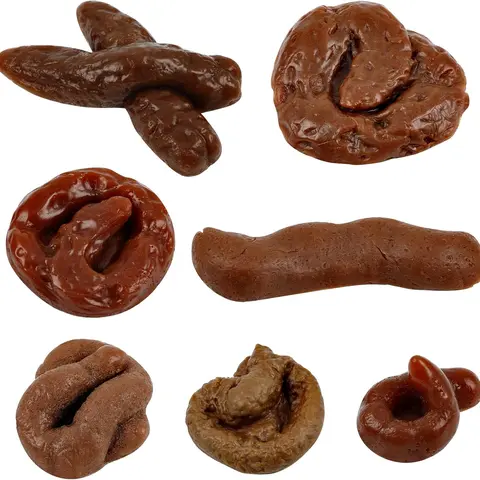 Gejoy Fake Poop 7/8 Pcs Realistic Prank Poop Props Brown Soft Poop Fun Party Supplies Prank Games with Friends Family Classmates Fake Turd Gifts Perfect for Office Pranks Pet Pranks Birthday Funny Gift for Father's Day