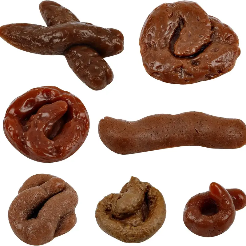 Gejoy Fake Poop 7/8 Pcs Realistic Prank Poop Props Brown Soft Poop Fun Party Supplies Prank Games with Friends Family Classmates Fake Turd Gifts Perfect for Office Pranks Pet Pranks Birthday Funny Gift for Father's Day