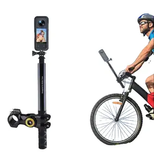 Motorcycle Bike Invisible Selfie Stick Handlebar Mount for Gopro DJI Insta360