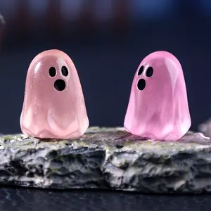 10pcs Glow-in-the-dark Ghost Desktop Ornaments, Miniature Statues, Spooky, Suitable for Halloween Decorations, Dollhouse Miniature Landscapes, and Resin Collectibles.