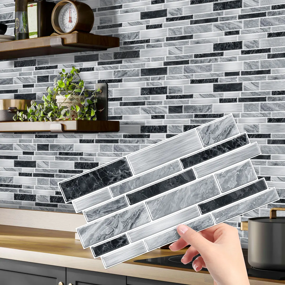 Self-Adhesive Irregular Marble Pattern Sticker - Waterproof Wall Decal, Textured Surface Wallpaper, Self-Adhesive Waterproof Marble Wallpaper for Kitchen, Bathroom Home Decoration, Oilproof