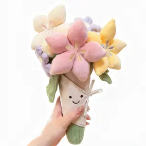 Cute Stuffed Flower Plush Bouquet for Women, Valentine's Day & Special Occasions Gift, Perfect for Birthdays Anniversaries Weddings, Adorable Stuffed Bouquet