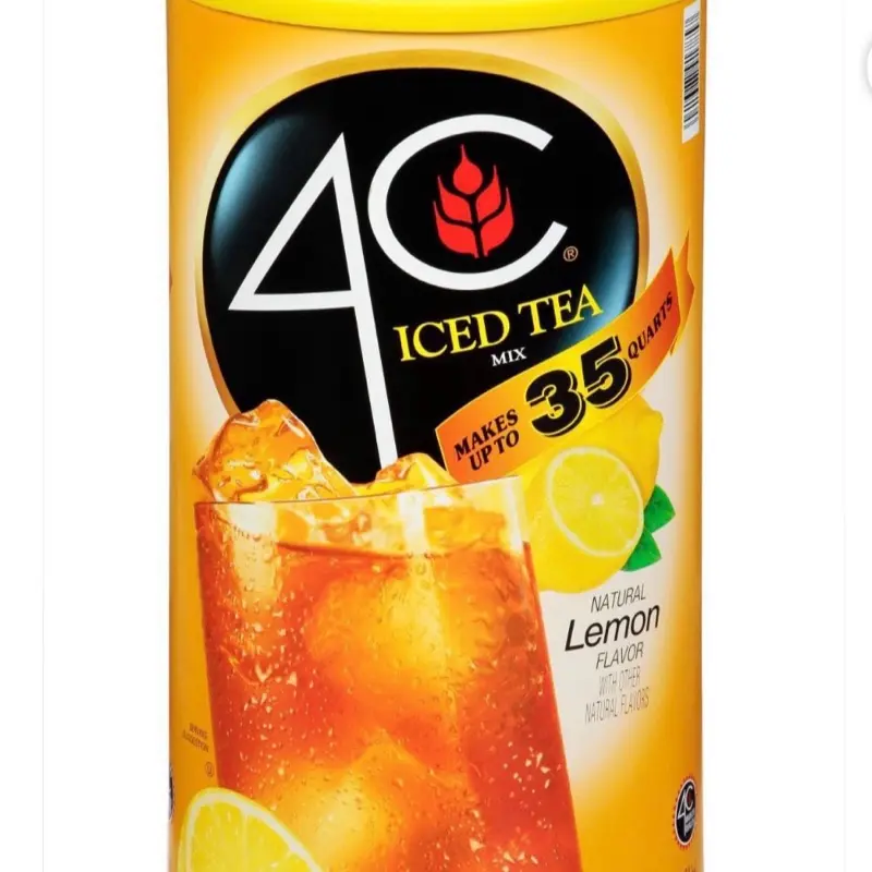 4C Lemon Iced Tea Mix 82.6 oz - Natural Flavor, Makes Up to 35 Quarts, Perfect for Refreshing Beverages
