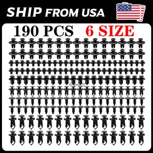 190Pcs Bumper Clips Retainer Auto Car Rivets Fastener Fender Push Pin Trim
