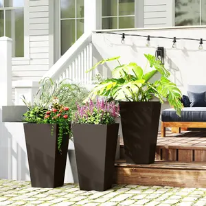 3-Piece Large Flower Pots – 28" H x 15.75" W. Holds 18.5 Gallons. Great for Small Trees, Shrubs & Ornamental Grasses. Ideal for Balconies & Small Spaces