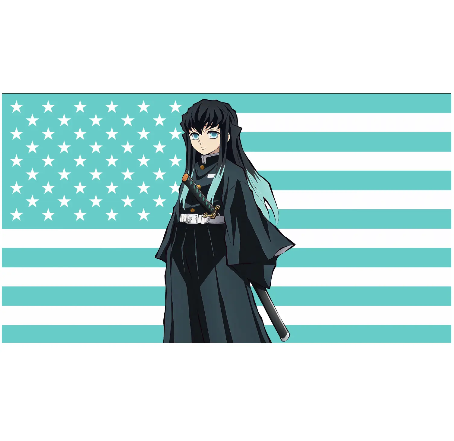 Muichiro Tokito Demon Slayer American Flag, Wall Banner, Anime Fan Gift, Manga Home Decor, Room Decoration, Otaku Dorm Poster Wall Tapestry Wedding