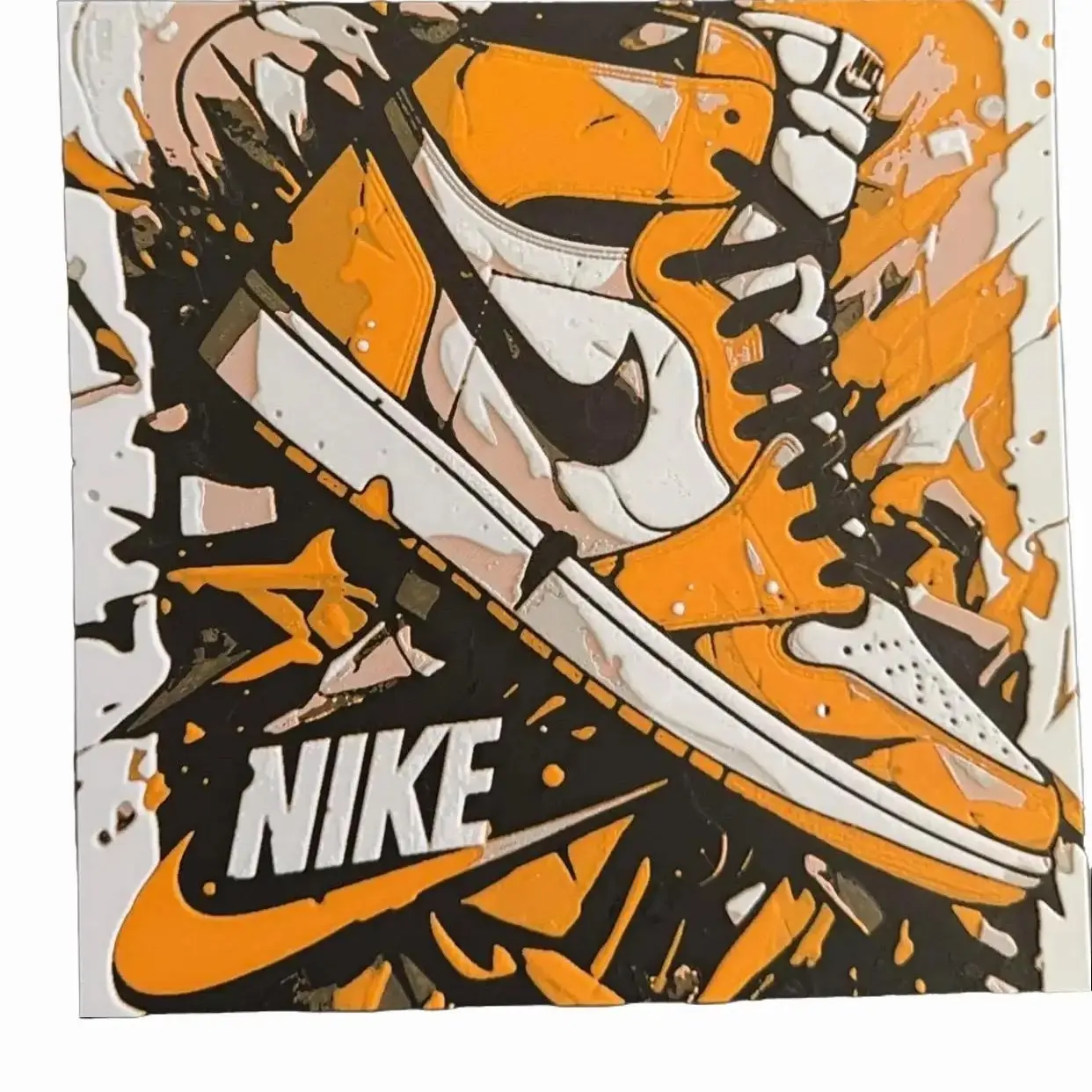 Mystery Maker 3D - Hueforge 3D Printed Nike Jordan 1 Wall Art - Vibrant Sneaker Decor by Canadian Gamer