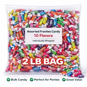 Tootsie Frooties Candy 2 Lbs.  Assorted Flavors - Gluten & Peanut Free - Sweet, Snack Bonbon, piñata candy, baby shower Candies chewy Strawberry Gummy Treats Mixed Variety Pack Lemon, Cherry Flavor Gummies