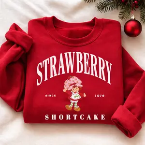 Strawberry Shortcake Very Berry Holiday T-Shirt Sweatshirt, Vintage Cute Cartoon Tee, Strawberry Girl Graphic, Gift For Her