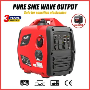 Portable Generator for House Power, 4500W Inverter Generator Gas Powered, Super Quiet Heavy Duty Backup for Home Outages & RV, Manual Start, CO Sensor, ECO Mode, Long Runtime Emergency Generator
