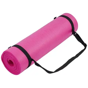 Fitvids 1/2-Inch Thick High Density Exercise Yoga Mat, Carrying Strap, Pink Fitvids 1/2-Inch Thick High Density Exercise Yoga Mat, Carrying Strap, Pink