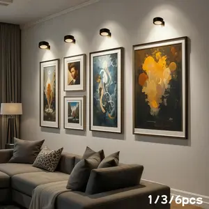 Wireless Picture Light, Picture Frame Light with Remote Control, 3 Color Lighting and Dimmable, Battery Powered, Ideal for Commercial Art Exhibitions