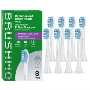 Optimal Gum Care Replacement Toothbrush Heads Compatible with Philips Sonicare -  8 Pack,White