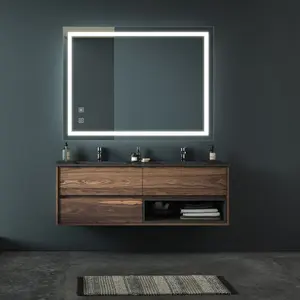 32x24inch Bathroom Led Classy Vanity Mirror with focused backplane,High Lumen,Dimmable Touch,Wall Switch Control, Anti-Fog ,CRI 95 Adjustable 3000K-4500K-6000K ,IP54 Waterproof  Vertical & Horizontal