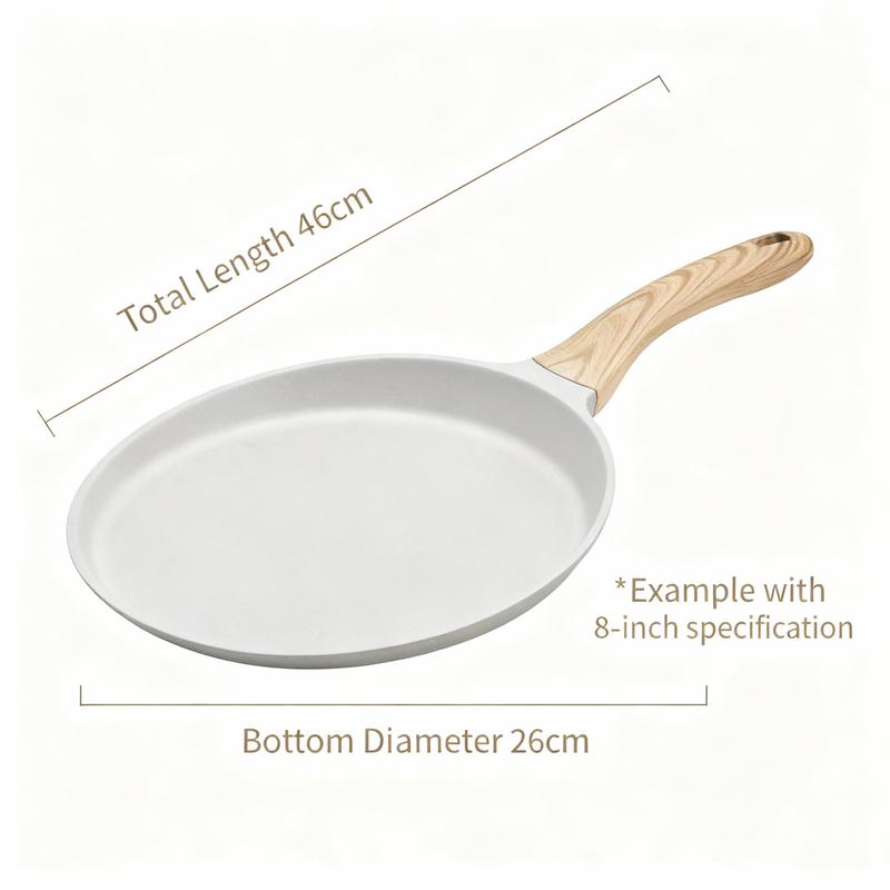Nonstick Crepe Pan with Spreader,  Ceramic Coating Pancake Dosa Tawa Griddle Pan, for All Stove, Induction Compatible, PFOA Free (White)