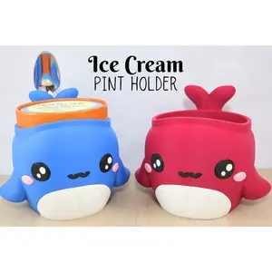 3D Printed Whale Ice Cream Pint Holder Cup