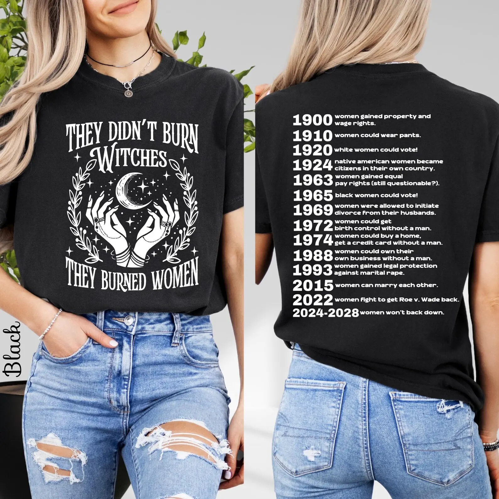 They Didn't Burn Witches, Feminism Shirt, Women's Rights Empowerment, Feminist Witch Tee