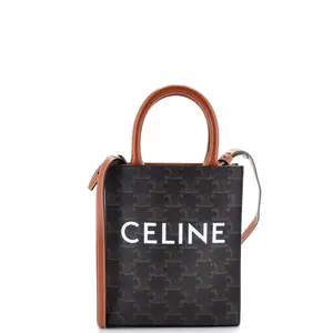 Pre-owned Celine Canvas Coated Top Handle Bags Vertical Cabas Tote Triomphe Coated Canvas Mini by Rebag