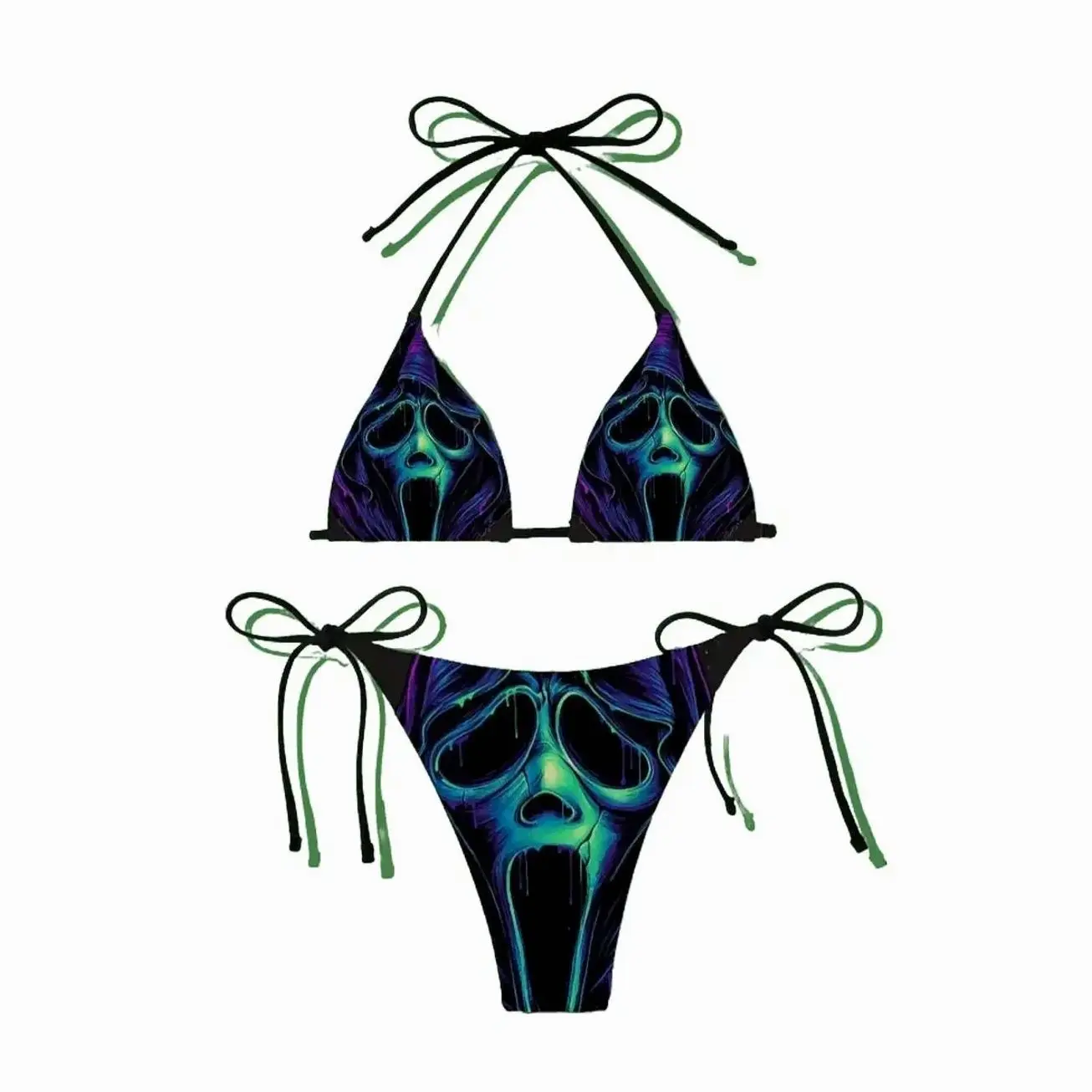 Horror Face Mask Bikini Set 80s Style - Swimwear for Summer Fun LKI