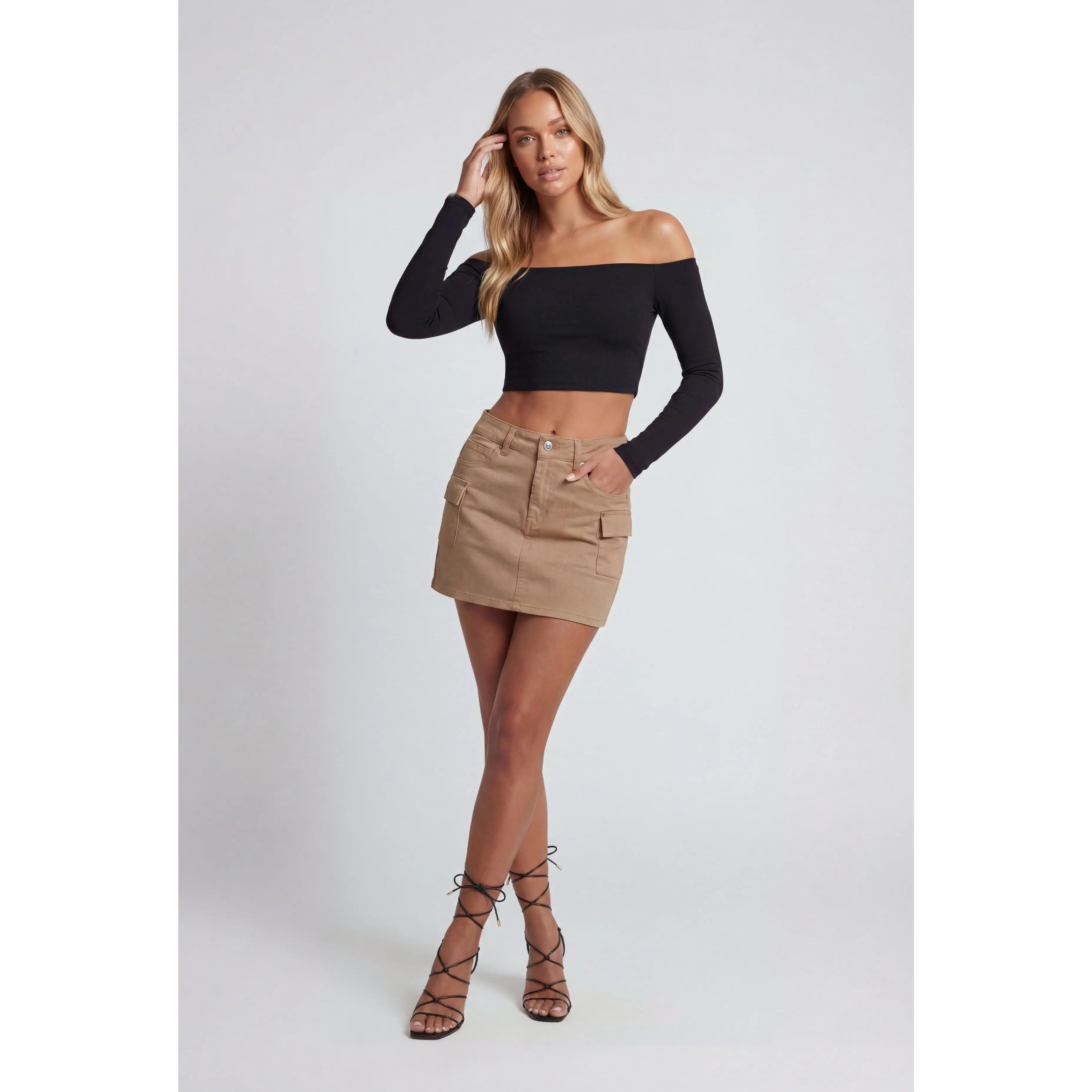 Indy Twill Cargo Mini Skirt