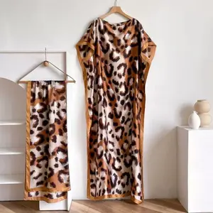 Women's leopard print long sleeved kimono and scarf set, casual open front jacket and shawl, beach vacation women's clothing, women's full face mask with humorous features, men's neutral waistband buckle