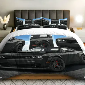 3PCS Duvet Cover Set, 1 Duvet+2 Pillowcases(Without filler), Car Racing Sports Speed Automotive theme, Christmas bedding set, Luxury Modern Stylish Suitable for decoration bedroom living room guest room office.