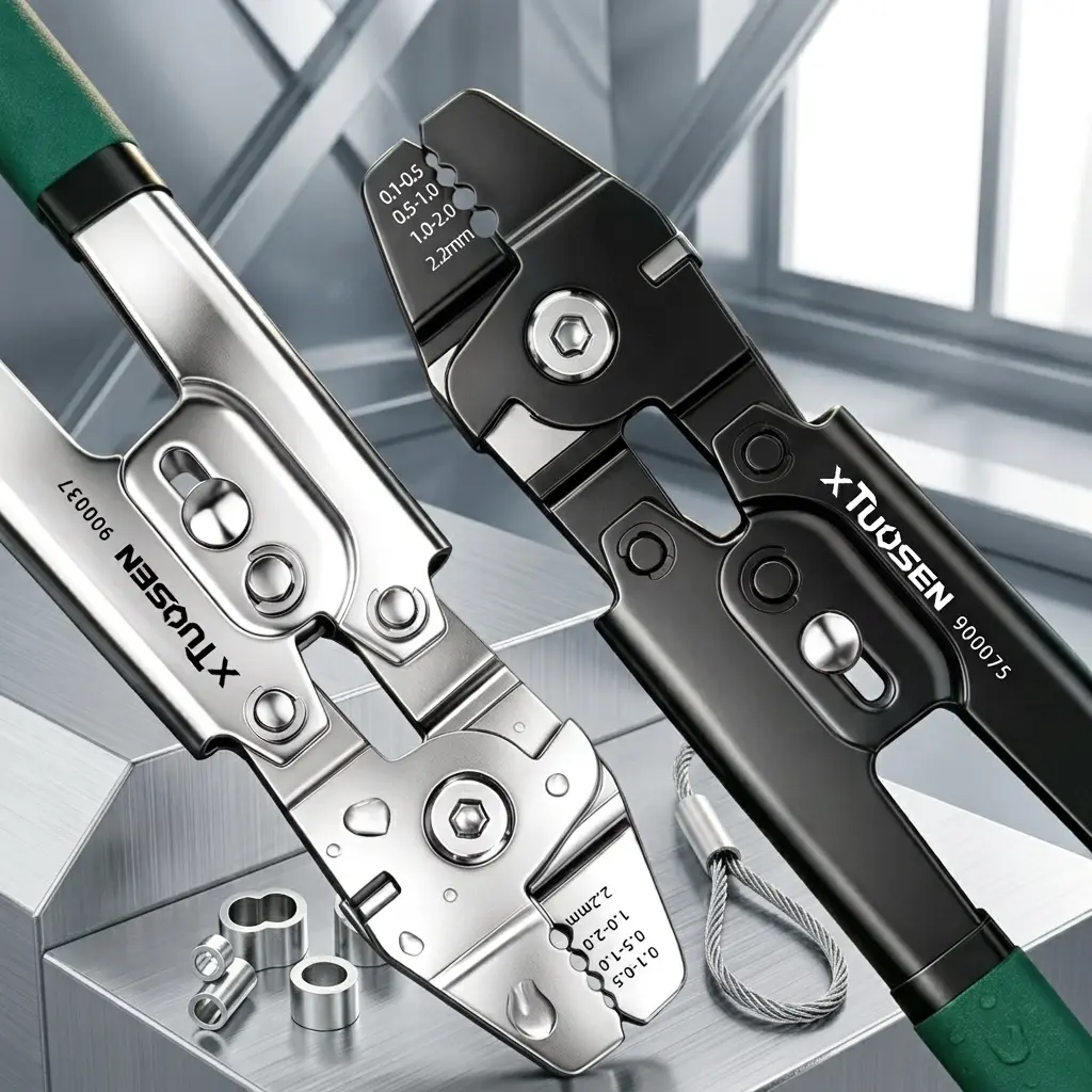 Heavy Duty Wire Terminal Crimping Pliers & Cable Cutter - Multi-Functional Hand Swaging Tool for Electrical Wiring, Terminal Sleeves, Connectors