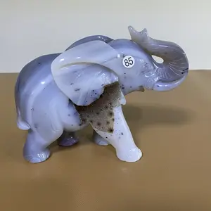 Agate Geode Elephant Carving Amazing!!!- Home Ornament Gift