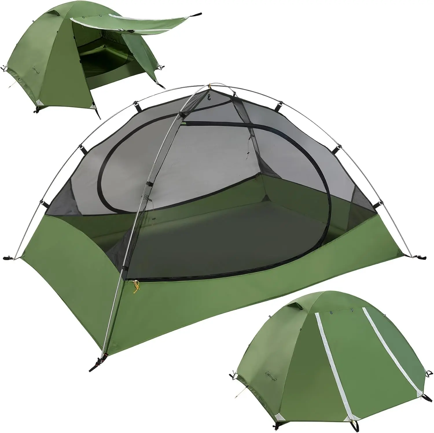 Clostnature 1/1.5/2/3/4/6 Person Lightweight Backpacking Tent, Camping Tent | Aluminum Pole, PU 5000, Easy Setup Tent, Ultralight, Durable, Waterproof, Compact, Freestanding, Two Doors, Hiking, Outdoor