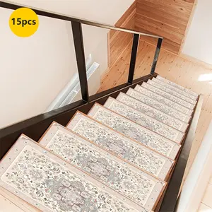 Non-Slip Stair Carpet, Step Protection Carpet, Decorative Bordered Stair Mat, Boho Runner Rug for Home Decoration & Bedroom Accessories - Suitable for Indoor, Outdoor Stairs & Multiple Scenarios