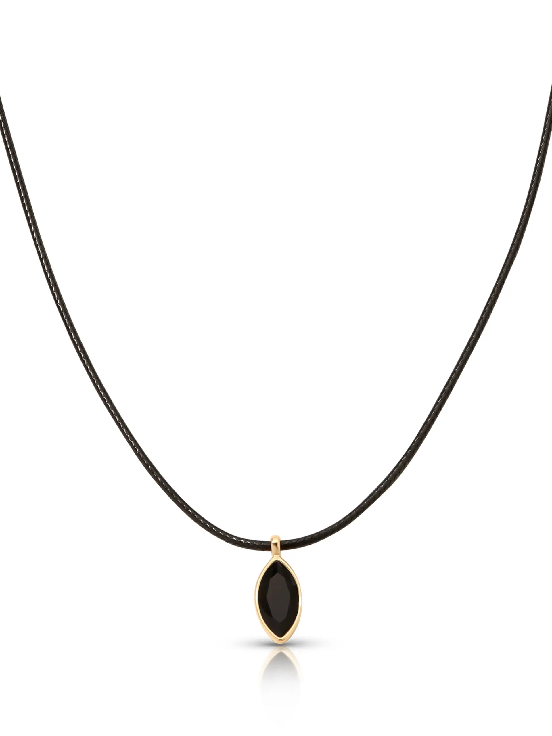 Marquise Onyx Cord Necklace