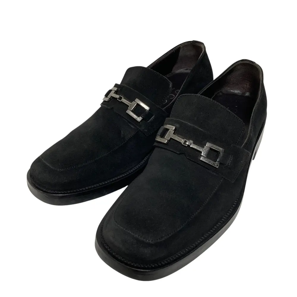 Pre-owned GUCCI Suede Small Leather Goods Loafers