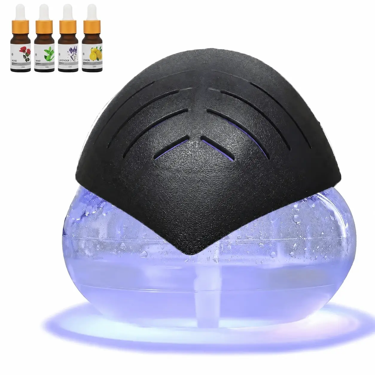 Black Air Purifier with Water Filter System & Air Washer - Essential Oil Aroma Diffuser + LED Night Light for Bedroom/Home/Office - Removes Smoke, Pet Odors, Sweat & Stink - Perfect Thanksgiving/Christmas/New Year Gift Idea